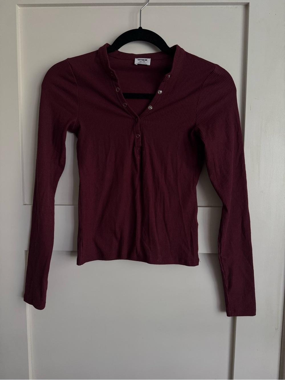 Cotton On maroon henley long sleeve top